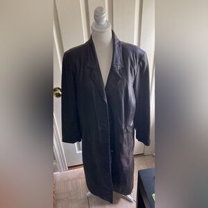 Long Brown Leather Coat